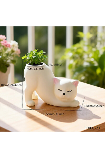 Choice Medium Tj001-23 Cartoon Cute Cat Tail Flower Pot Creative Juicy Plant ...