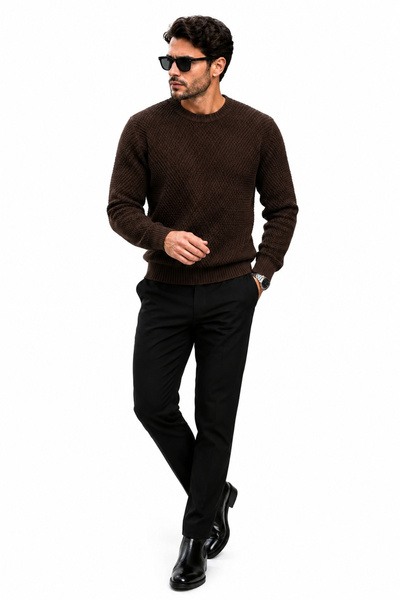 EMR Online Men's Sports Brass Knit Detailed Sweater