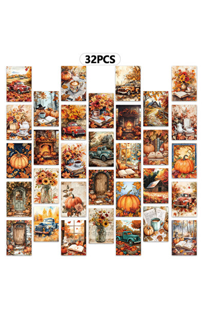 Choice Clear 32pcs, Autumn Fairy Tale Postcards, Harvest Season Postcards, Wa...