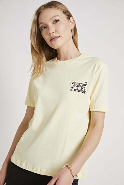 Arma Life Armalife 26728 Bi̇s Collar Leopard Embroidered Flexible Women's T-S...