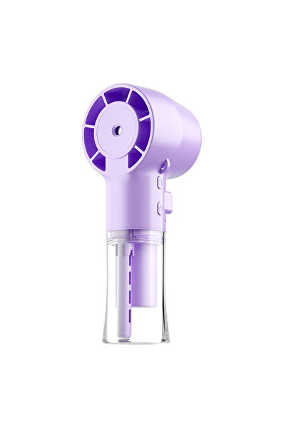 Choice Purple Mini Water Mist Fan Portable Humidifier Fan USB Rechargeable Po...