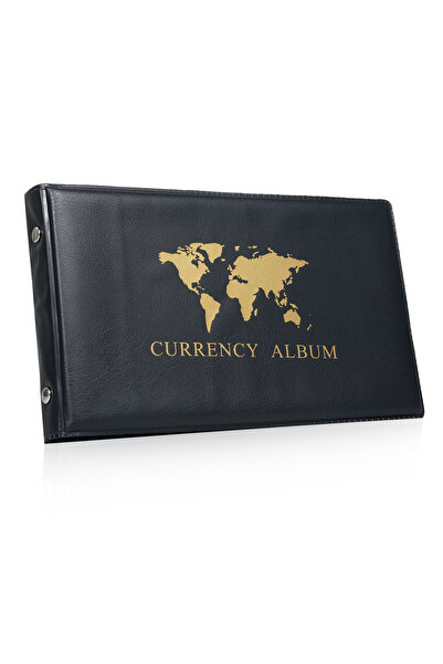 Choice black 40 Pockets Banknote Currency Collecting Album 20 Sheets Clear Do...
