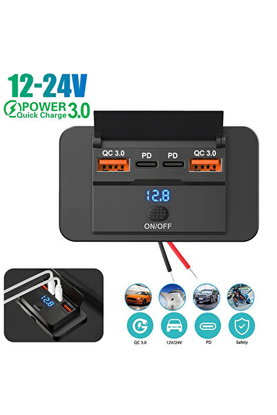 Choice Dual PD Dual USB 12V 24V USB Outlet Car Charging 4-Ports Dual PD Dual ...