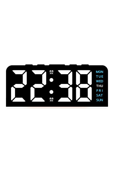 Choice Black shell - Blue 7'' LED Digital Alarm Clock Table Clock Three-Level...
