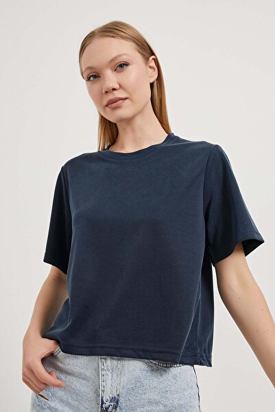 Arma Life Women's Crew Neck Modal Short Sleeve Navy T-Shirt