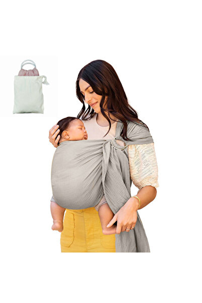 choice2 OneSize Light Grey Double Ring Baby Sling, Newborn Front Hugging Back...