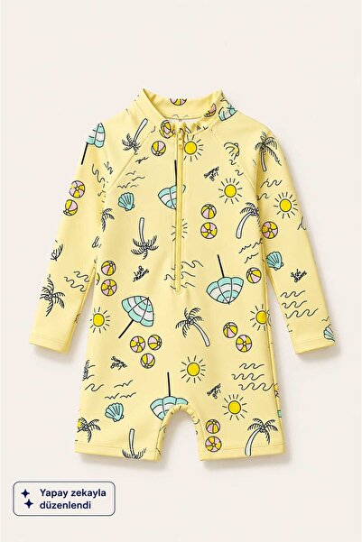 My Kids Wear Çocuk Uzun Kollu Fermuarlı Mayo – Rahat ve Konforlu Yüzme Tulum ...
