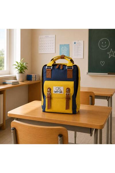 Biggdesign Cats Rucksack mit USB-Anschluss – Gelb, funktional & leicht