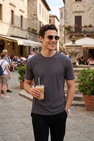 Buratti Βαμβακερό T-Shirt με λαιμόκοψη Crew Neck Basic Ανδρικό T-Shirt 59020001