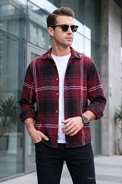 Buratti Plaid Long Sleeve Slim Fit Winter Shirt Men's Shirt Cf21w112844