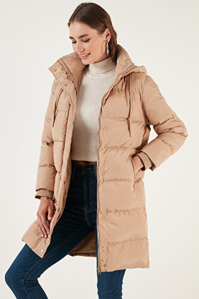 Lela Hooded Winter Long Puffer Coat with Pockets COAT 55650542