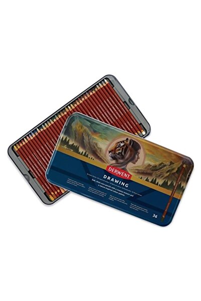 Derwent Drawing Pencils Renkli Çizim Kalemi Seti 36'lı Teneke Kutu