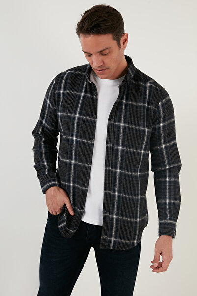 Buratti Cotton Plaid Slim Fit Winter Shirt Men's Shirt Cf23w114662