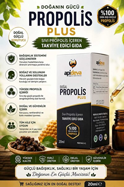 apideva Sıvı Propolis 20 ml. ALKOLSÜZ
