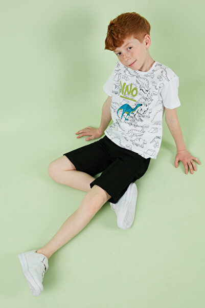 Lela Cotton Printed Crew Neck Short Sleeve Shorts Suit Boys' SET6212020