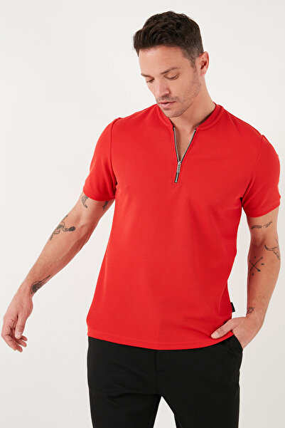 Buratti Cotton Regular Fit Half Zipper T Shirt Men's T Shirt 5902653