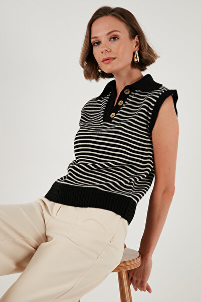 Lela Striped V-Neck Knitwear Sweater Sweater 4616171