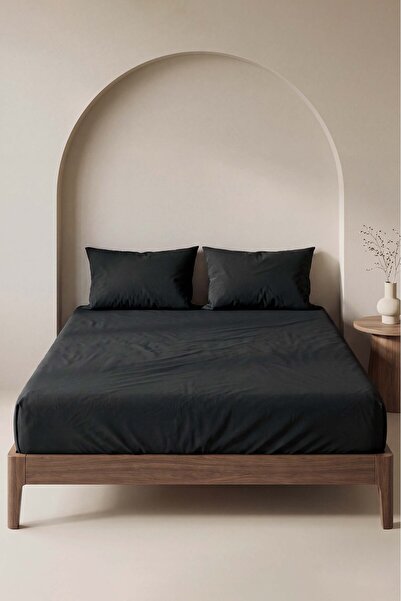Rivaİstanbul Black Double Elastic Bed Sheet 160X200
