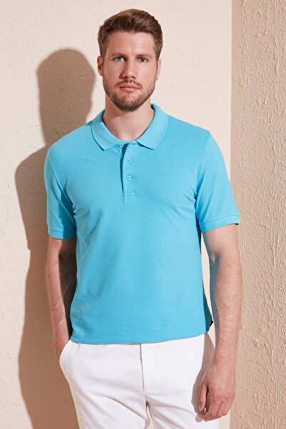 Buratti 100% Cotton Regular Fit Buttoned Polo Neck T Shirt Men's Polo Neck T ...