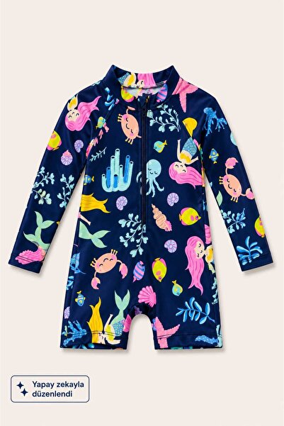 My Kids Wear Children's Long Sleeve Zippered Swimsuit - Comfortable and Conve...