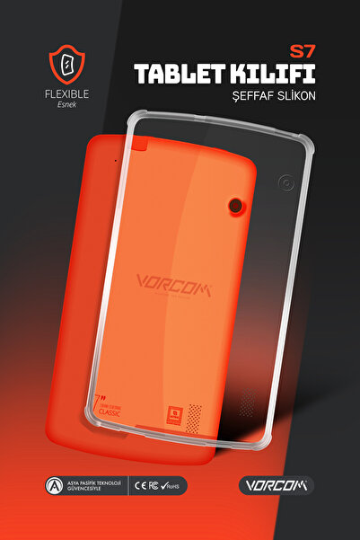 Vorcom S7 Tablet Için Şeffaf Kılıf
