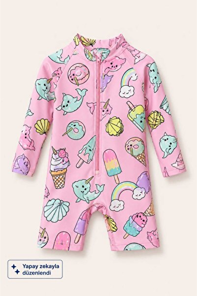 My Kids Wear Children's Long Sleeve Zippered Swimsuit - Comfortable and Conve...