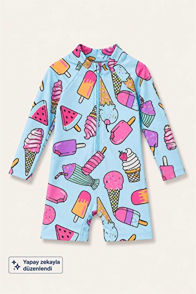 My Kids Wear Children's Long Sleeve Zippered Swimsuit - Comfortable and Casua...