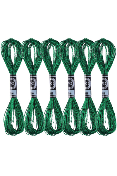 Choice 14 Colors 6Pcs Green 6/24PCS Metallic Embroidery Floss Glitter Skein T...