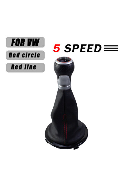 Choice3 Red line 2 5 speed Leather Gear Shift Knob Lever Stick Pen For Volksw...