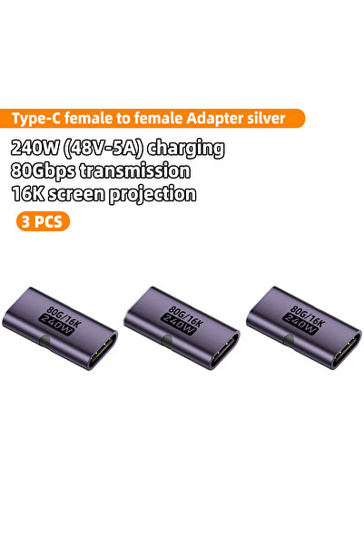 Choice5 3x C-MM-16-8G-ZS PD 240W USB C Female to Female Adapter 80Gbps High S...
