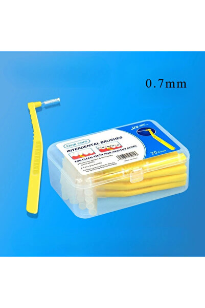 Choice YELLOW 20Pc/Box L-shaped Interdental Brushes Cleaning Soft-bristled Or...