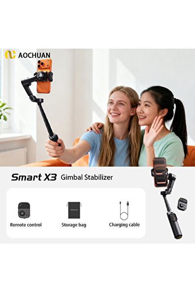 Choice1 NO AI AOCHUAN X3 Handheld Gimbal Stabilizer Built-in Extension Rod Tr...