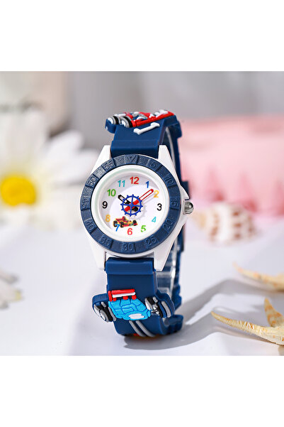 Choice blue Fashion Cute Sport Children Cartoon Robort Watch Silicone Casual ...