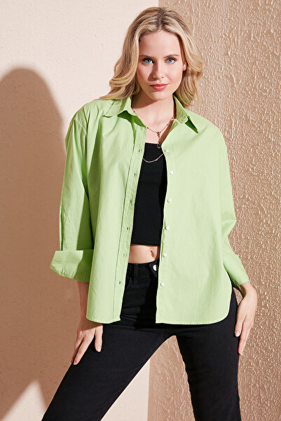 Lela Oversize % 100 Pamuk Poplin Gömlek GÖMLEK CF21S163867