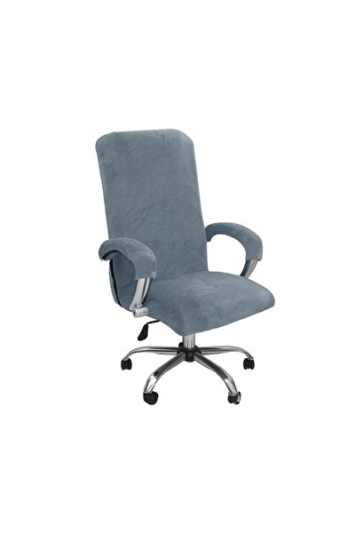 Choice L Blue 3pcs/set Velvet Plush Stretch Computer Office Chair Cover With ...