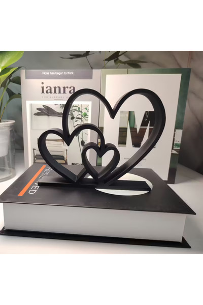 Choice1 black Heart-to-Heart Statue - Black & White Love Ornament, Desk & Boo...