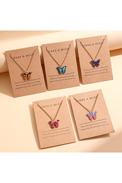 Choice AY5372300 5 Pcs Fashion Boho Colorful Butterfly Necklaces Set for Wome...