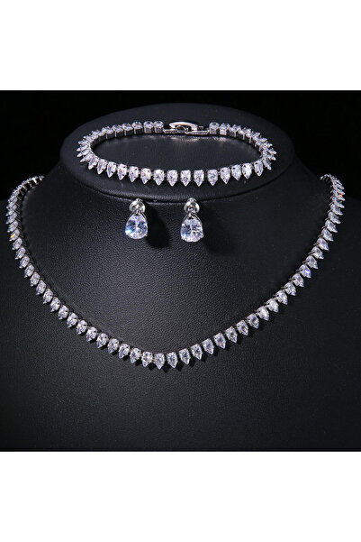 Choice Sliver Color ZAKOL Gorgeous Buling AAA Clear Round Cubic Zirconia Wedd...