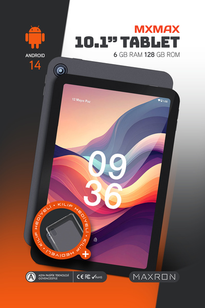 Maxron MXMax 6GB/128GB 10.1” HD Ips Ekran Tablet Kılıf Hediyeli