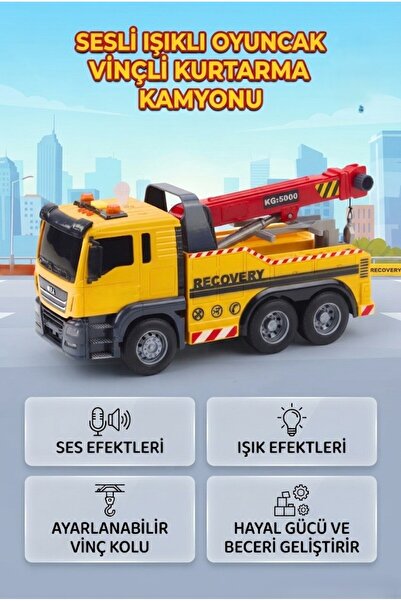 Tıfıl Toys 1:12 Sürtmeli Sesli Işıklı Oyuncak Vinç