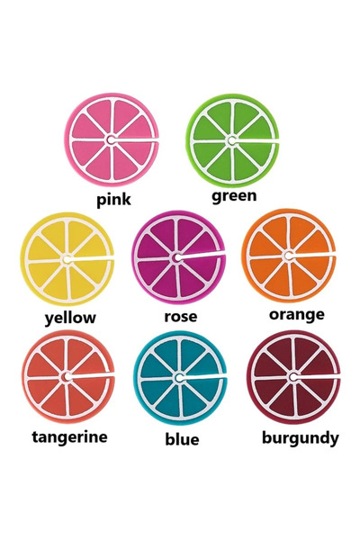 Choice 8 pcs random color 8pcs Glass Silicone Lemon Ornament, Wine Glass Reco...
