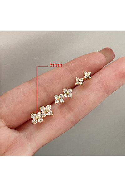 Choice Gold Color 5mm ZAKOL Fashion Small Flower Stud Earrings Minimalist Gol...