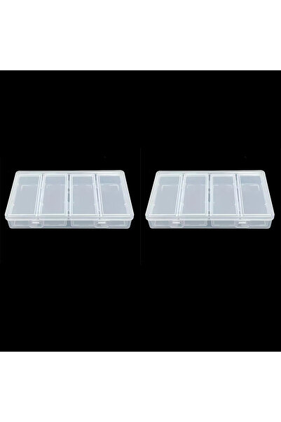 Choice1 2PCS 4 Adjustable Dividers Clear Plastic Storage Organizer Box - Craf...