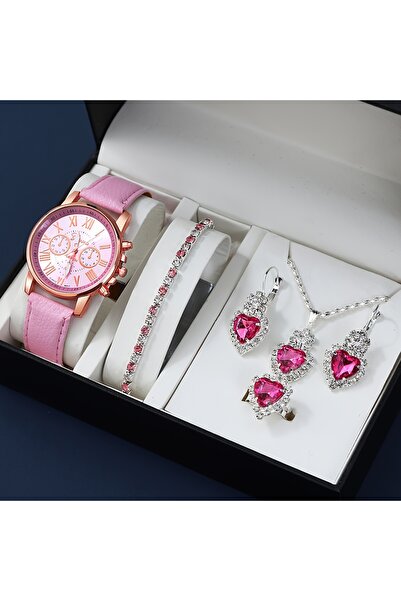 Choice3 2 Fashion Quartz Watch and Jewelry Set, Shock Resistant Circular Anal...