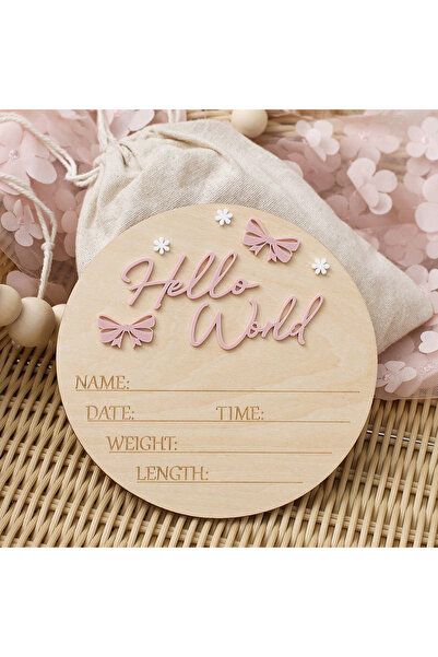 Choice Other 15cm Lavender Ylsteed hello world newborn name sign dusty pink b...