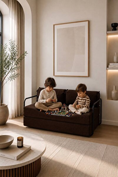 Huga Mobilya Sofa 70x140 Kanepe Çocuk Yatağı Fitilli Kadife Yıkanır - Silinir