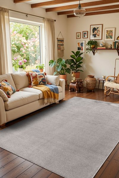 Cotto Home Valerıa VLR01G Gri Dekoratif Şönil Kilim Modern Desen Yıkanabilir ...