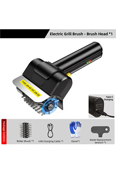 Choice black TINSOL Electric Stainless Steel BBQ Brush 2000mAH Rechargeable W...