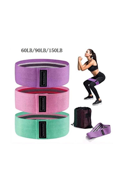Choice 3PCS 3Pcs Fabric Resistance Hip Booty Bands Glute Thigh Elastic Workou...