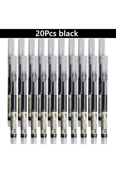 Choice5 20pcs black 3-100 Pcs Straight Liquid Ball Pen Signature Gel Pen 0.5m...